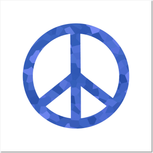 Peace Sign Blue Posters and Art